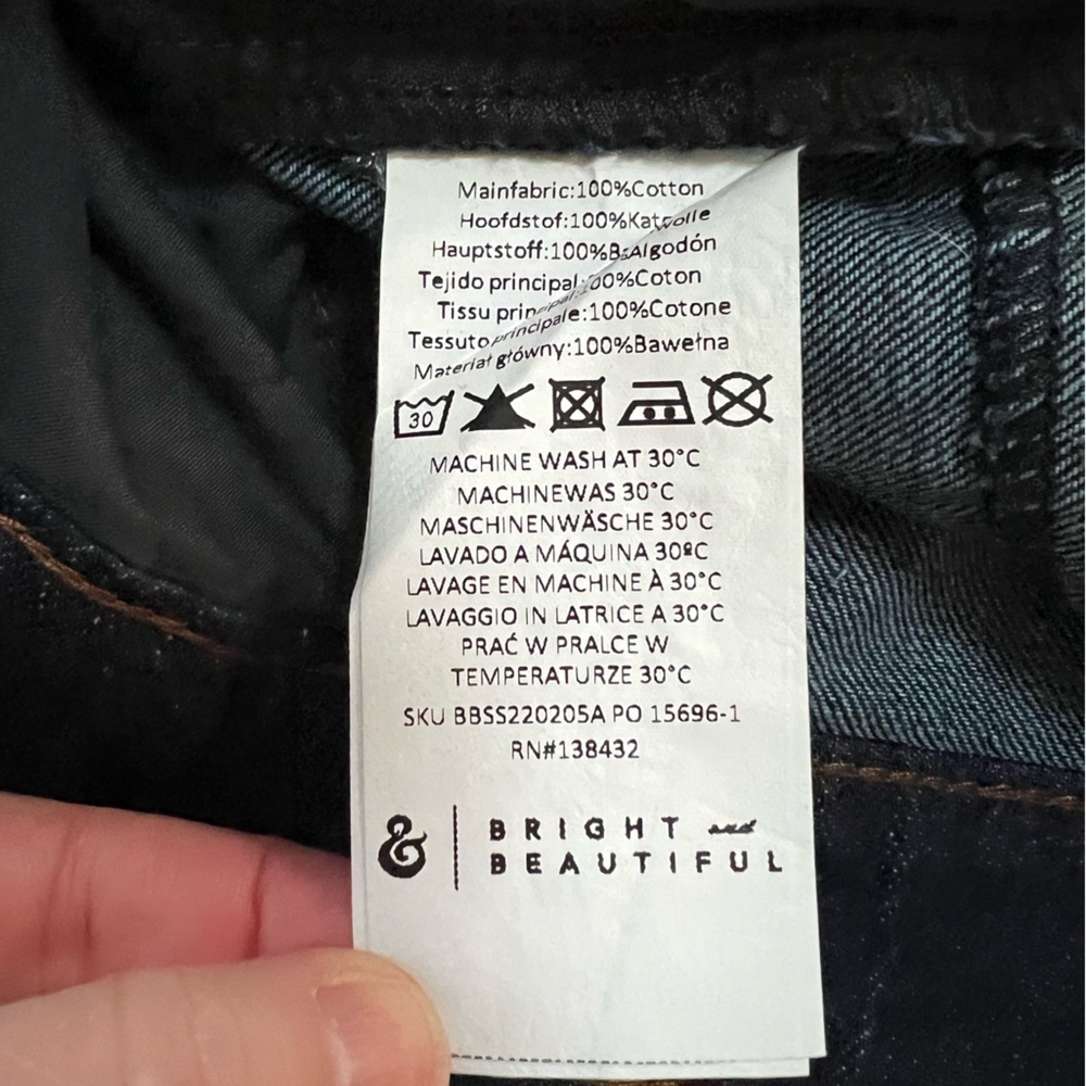 Bright & Beautiful NWT Bijou Rainbow Straight Leg Dark Wash Jeans, XXS/UK6 - Picture 10 of 13